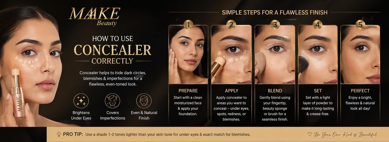 How to Apply Concealer Correctly for a Smooth, Flawless-Looking Finish
